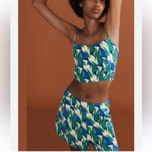 Zara linen geometric print set